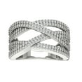 thumbnail image 1 of Araiya 10K White Gold Diamond Criss Cross Band Ring (7/8 cttw, I-J Color, I2-I3 Clarity), Size 7, 1 of 1