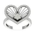 thumbnail image 1 of Araiya 10K White Gold Diamond Flower Heart Ring (1/3 cttw, I-J Color, I2-I3 Clarity), Size 8.5, 1 of 1