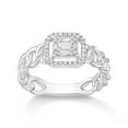 thumbnail image 1 of Araiya 10K White Gold Diamond Halo Band Ring for Women (1/4 cttw, I-J Color, I2-I3 Clarity), Size 7, 1 of 1