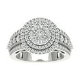 thumbnail image 1 of Araiya 10K White Gold Diamond Halo Cluster Ring for Women (1 1/3 cttw, I-J Color, I2-I3 Clarity), Size 7, 1 of 3