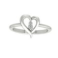 thumbnail image 1 of Araiya 10K White Gold Diamond Heart Shape Ring (1/20 cttw, I-J Color, I2-I3 Clarity), Size 9.5, 1 of 1