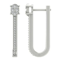 Araiya 10K White Gold Diamond Hoop Earrings for Women (3/8 cttw, I-J Color, I2-I3 Clarity)