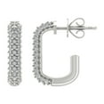thumbnail image 1 of Araiya 10K White Gold Diamond J-Hoop Earrings (1/2 cttw, I-J Color, I2-I3 Clarity), 1 of 1