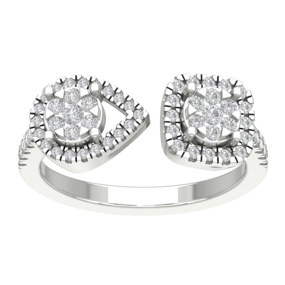 Araiya 10K White Gold Diamond Negative Space Band Ring (1/2 cttw, I-J Color, I2-I3 Clarity), Size 8