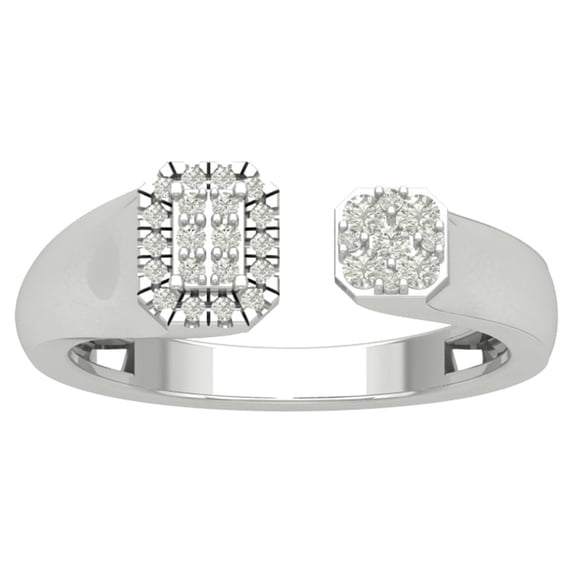 Araiya 10K White Gold Diamond Negative Space Band Ring (1/4 cttw, I-J Color, I2-I3 Clarity), Size 6
