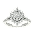 thumbnail image 1 of Araiya 10K White Gold Diamond Round and Marquise Halo Flower Shape Ring (3/4 cttw, I-J Color, I2-I3 Clarity), Size 7, 1 of 1