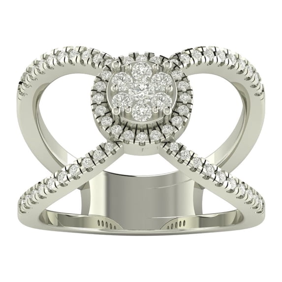 Araiya 10K White Gold Diamond Space Band Ring (1/2 cttw, I-J Color, I2-I3 Clarity), Size 10