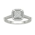 thumbnail image 1 of Araiya 10K White Gold Halo Cluster Diamond Ring for Women (1/2 cttw, I-J Color, I2-I3 Clarity), Size 6.5, 1 of 3
