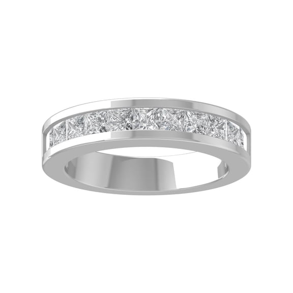 Araiya 10K White Gold Princess-shape Diamond Wedding Band Ring (1 1/2 cttw, I-J Color, I2-I3 Clarity), Size 10