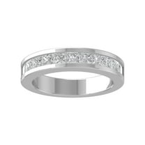 Araiya 10K White Gold Princess-shape Diamond Wedding Band Ring (1 1/2 cttw, I-J Color, I2-I3 Clarity), Size 10
