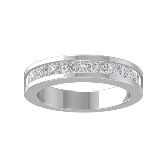 Araiya 10K White Gold Princess-shape Diamond Wedding Band Ring (1 1/2 cttw, I-J Color, I2-I3 Clarity), Size 10