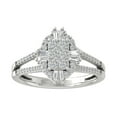 thumbnail image 1 of Araiya 10K White Gold Round Baguette and Marquise Diamond Halo Ring (3/4 cttw, I-J Color, I2-I3 Clarity), Size 5, 1 of 1