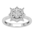 thumbnail image 1 of Araiya 10K White Gold Round Baguette and Marquise Diamond Halo Ring (3/4 cttw, I-J Color, I2-I3 Clarity), Size 9, 1 of 1