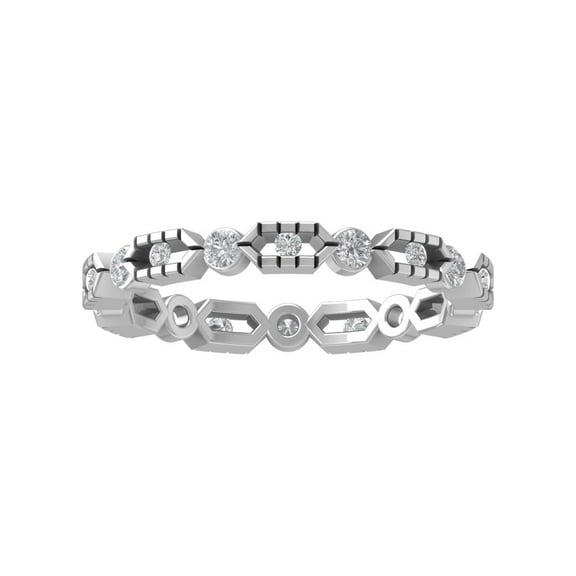 Araiya 10K White Gold Round Diamond Eternity Band Ring (1/2 cttw, I-J Color, I2-I3 Clarity), Size 10