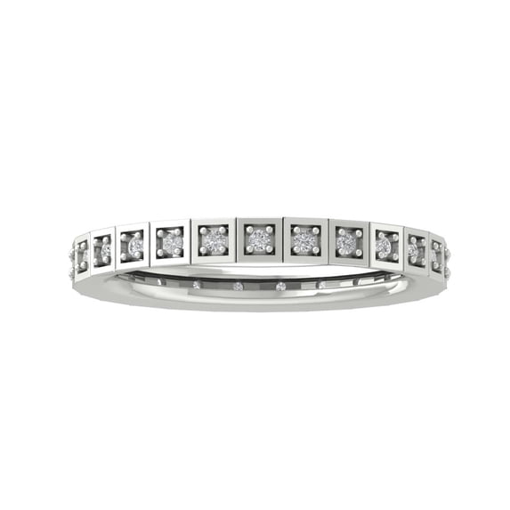 Araiya 10K White Gold Round Diamond Eternity Band Ring (1/4 cttw, I-J Color, I2-I3 Clarity), Size 9.5