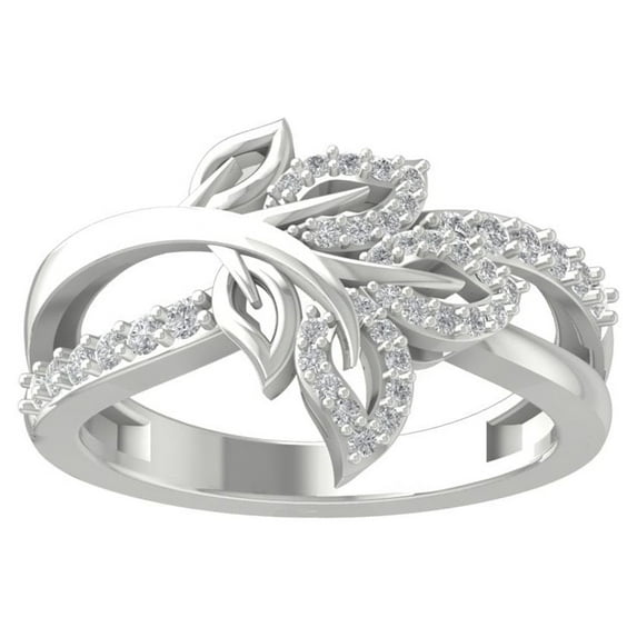 Araiya 10K White Gold Round Diamond Fashion Band Ring (1/3 cttw, I-J Color, I2-I3 Clarity), Size 6.5