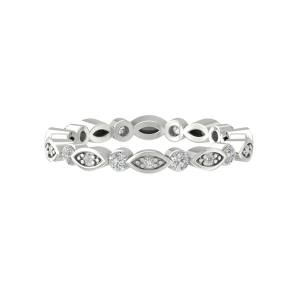 Araiya 10K White Gold Round Diamond Wedding Band Ring (1/2 cttw, I-J Color, I2-I3 Clarity), Size 10