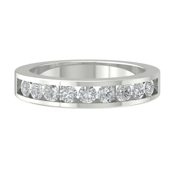 Araiya 10K White Gold Round Diamond Wedding Band Ring (3/4 cttw, I-J Color, I2-I3 Clarity), Size 10