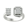 thumbnail image 1 of Araiya 10K White Gold Round and Baguette-shape Diamond Fashion Band Ring (3/8 cttw, I-J Color, I2-I3 Clarity), Size 8, 1 of 4