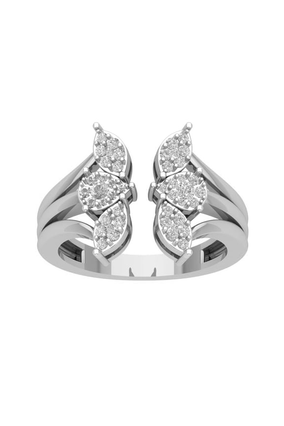 10K White Gold Space Diamond Band Ring (3/8 cttw, I-J Color, I2-I3 Clarity), Size 7.5