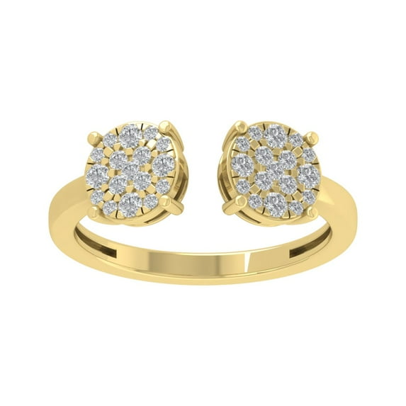 Araiya 10K Yellow Gold Cluster Diamond Band Ring (1/3 cttw, I-J Color, I2-I3 Clarity), Size 8