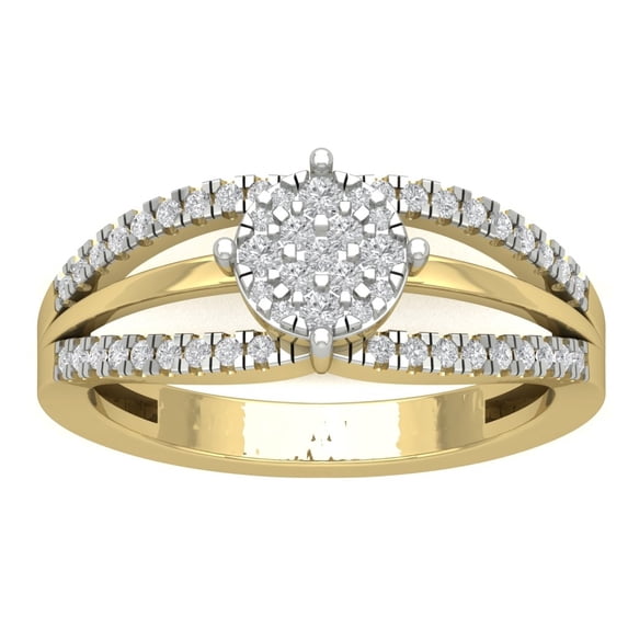 Araiya 10K Yellow Gold Cluster Diamond Ring (3/8 cttw, I-J Color, I2-I3 Clarity), Size 9.5