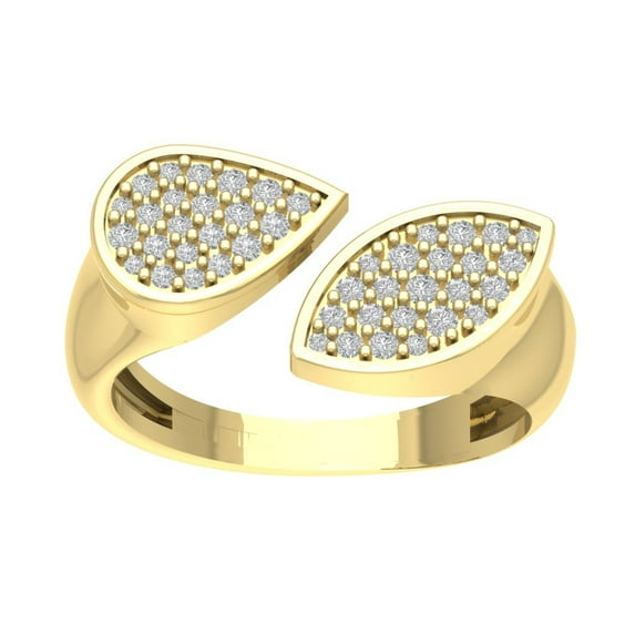 Araiya 10K Yellow Gold Cluster Diamond Space Band Ring (1/3 cttw, I-J Color, I2-I3 Clarity), Size 7