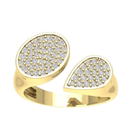 Araiya 10K Yellow Gold Cluster Diamond Space Band Ring (3/8 cttw, I-J Color, I2-I3 Clarity), Size 6.5