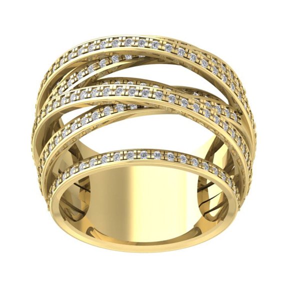 Araiya 10K Yellow Gold Diamond Band Ring (1 1/2 cttw, I-J Color, I2 Clarity), Size 10