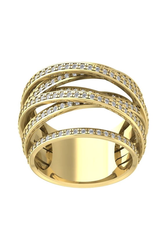 10K Yellow Gold Diamond Band Ring (1 1/2 cttw, I-J Color, I2 Clarity), Size 10