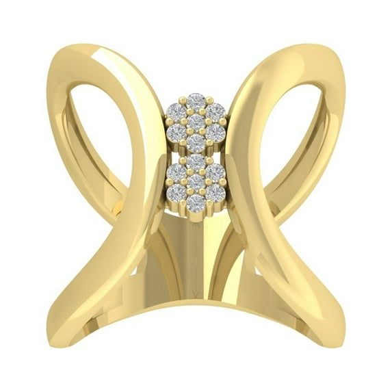 Araiya 10K Yellow Gold Diamond Band Ring for Women (1/8 cttw, I-J Color, I2-I3 Clarity), Size 6