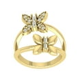 thumbnail image 1 of Araiya 10K Yellow Gold Diamond Butterfly Band Ring (1/3 cttw, I-J Color, I2-I3 Clarity), Size 8.5, 1 of 1