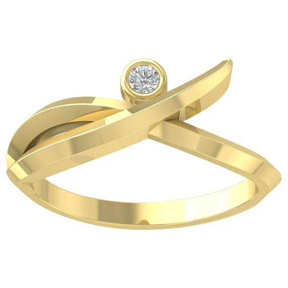 Araiya 10K Yellow Gold Diamond Bypass Band Ring (1/20 cttw, I-J Color, I2-I3 Clarity), Size 8
