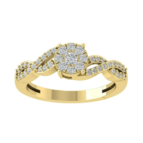 Araiya 10K Yellow Gold Diamond Bypass Ring (1/2 cttw, I-J Color, I2-I3 Clarity), Size 9