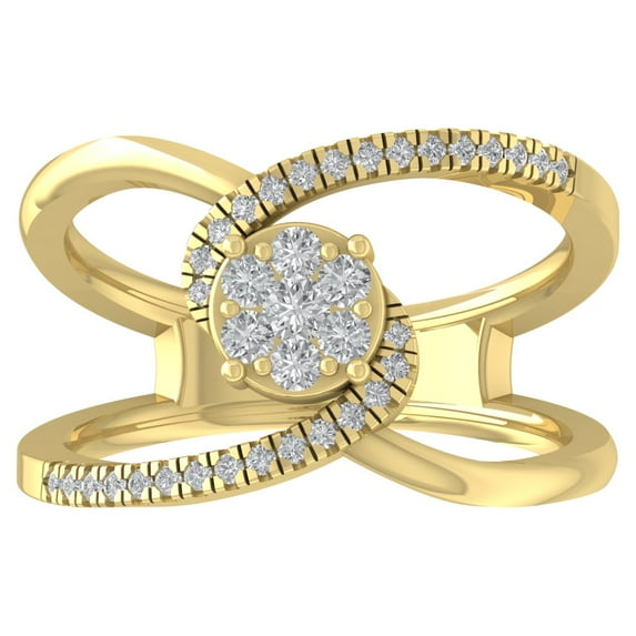 Araiya 10K Yellow Gold Diamond Bypass Ring (1/3 cttw, I-J Color, I2-I3 Clarity), Size 8.5