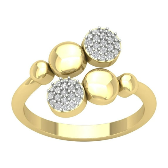 Araiya 10K Yellow Gold Diamond Bypass Space Ring (1/6 cttw, I-J Color, I2-I3 Clarity), Size 7.5