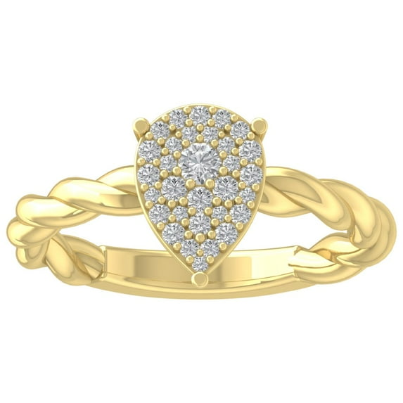 Araiya 10K Yellow Gold Diamond Cluster Band Ring (1/3 cttw, I-J Color, I2-I3 Clarity), Size 6.5