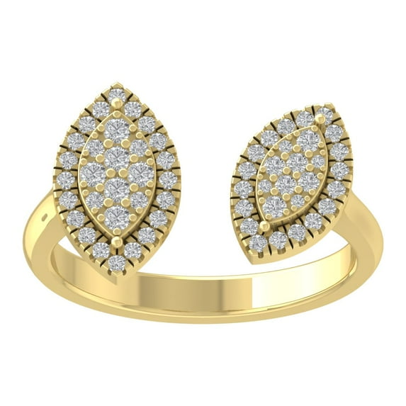 Araiya 10K Yellow Gold Diamond Cluster Space Band Ring (3/8 cttw, I-J Color, I2-I3 Clarity), Size 5.5