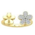 thumbnail image 1 of Araiya 10K Yellow Gold Diamond Double Flower Ring (1/5 cttw, I-J Color, I2-I3 Clarity), Size 8.5, 1 of 1