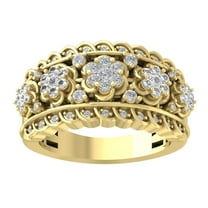 Araiya 10K Yellow Gold Diamond Half Eternity Band Ring (5/8 cttw, I-J Color, I2-I3 Clarity), Size 7