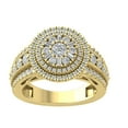 thumbnail image 1 of Araiya 10K Yellow Gold Diamond Halo Cluster Ring for Women (1 1/3 cttw, I-J Color, I2-I3 Clarity), Size 5.5, 1 of 3