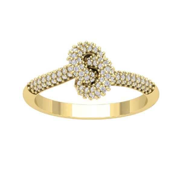 Araiya 10K Yellow Gold Diamond Halo Ring for Women (1/2 cttw, I-J Color, I2-I3 Clarity), Size 9.5