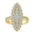 thumbnail image 1 of Araiya 10K Yellow Gold Diamond Halo Ring for Women (2 cttw, I-J Color, I2-I3 Clarity), Size 6.5, 1 of 3