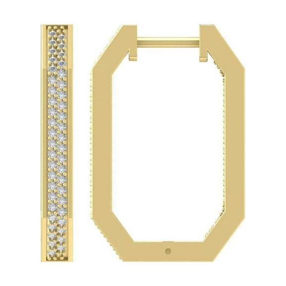 Araiya 10K Yellow Gold Diamond Hoop Earrings for Women (1/2 cttw, I-J Color, I2-I3 Clarity)