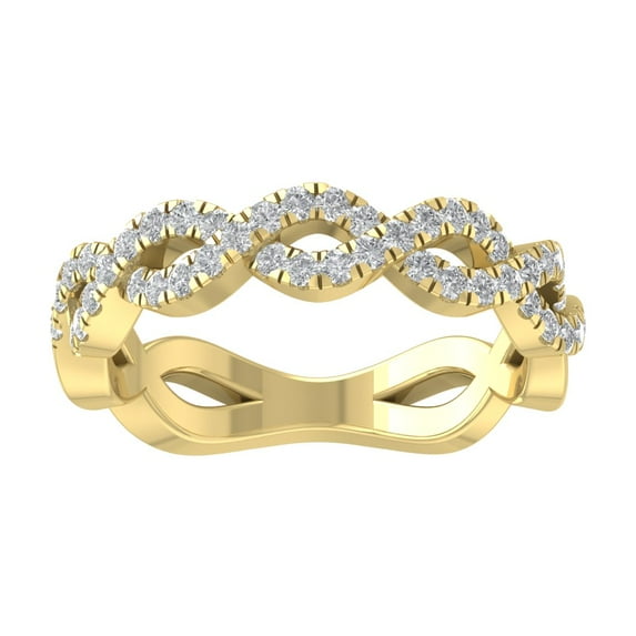 Araiya 10K Yellow Gold Diamond Infinity Band Ring (1/3 cttw, I-J Color, I2-I3 Clarity), Size 6.5