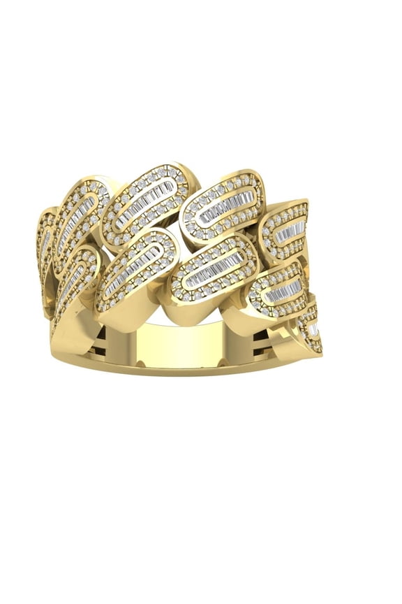 10K Yellow Gold Diamond Mens Band Ring for Women (1 1/4 cttw, I-J Color, I2-I3 Clarity), Size 5.5