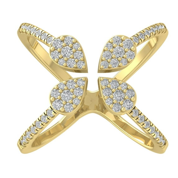 Araiya 10K Yellow Gold Diamond Open Band Ring (1/2 cttw, I-J Color, I2-I3 Clarity), Size 8