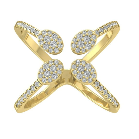 Araiya 10K Yellow Gold Diamond Open Band Ring (1/2 cttw, I-J Color, I2-I3 Clarity), Size 9
