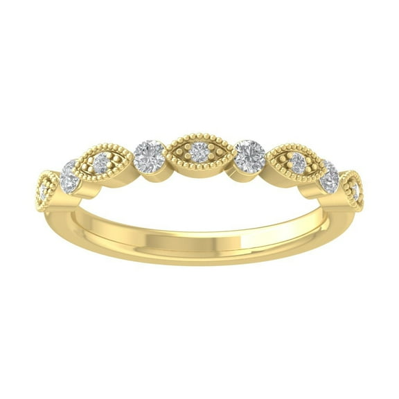 Araiya 10K Yellow Gold Diamond Stackable Band Ring (1/5 cttw, I-J Color, I2-I3 Clarity), Size 9