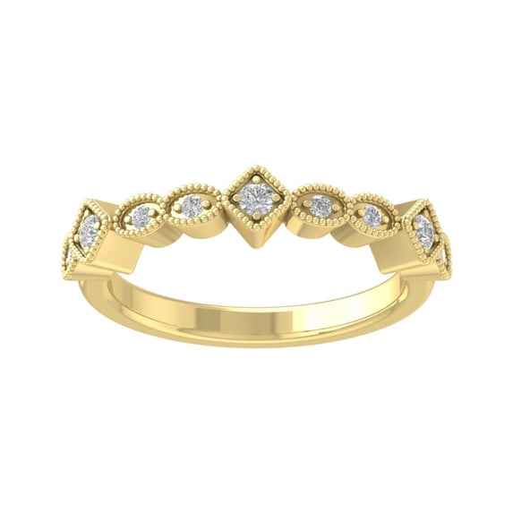 Araiya 10K Yellow Gold Diamond Stackable Band Ring (1/8 cttw, I-J Color, I2-I3 Clarity), Size 7.5